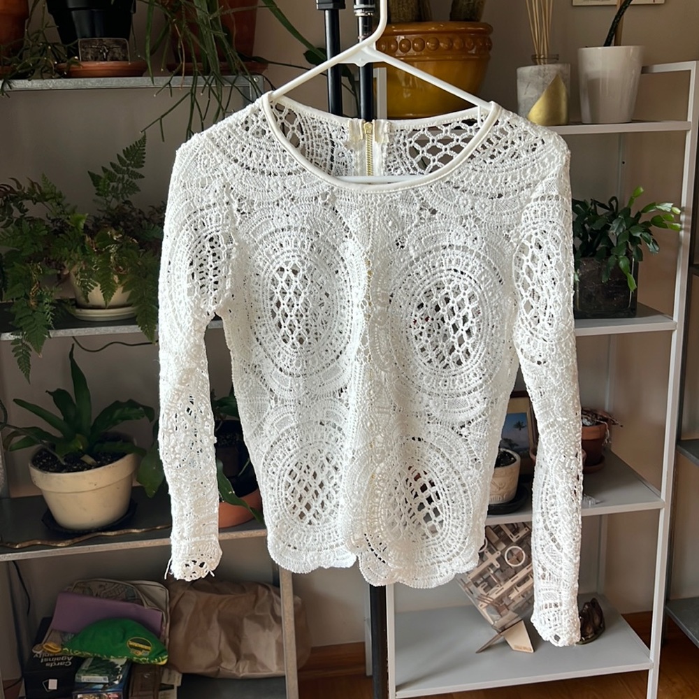 White lace shirt